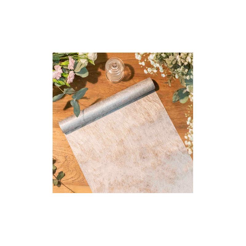 Chemin de table Intissé Luxe Argent 30CMX5M