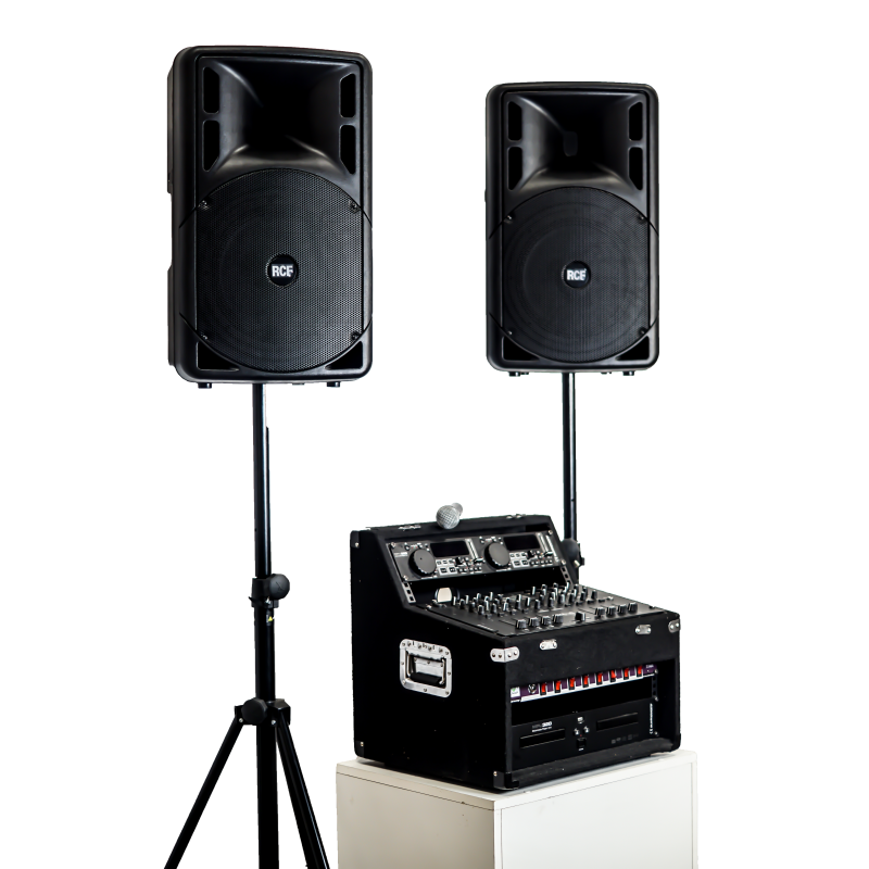 Sonorisation Complète + 2 Micros (prévoir 2 piles LR6)