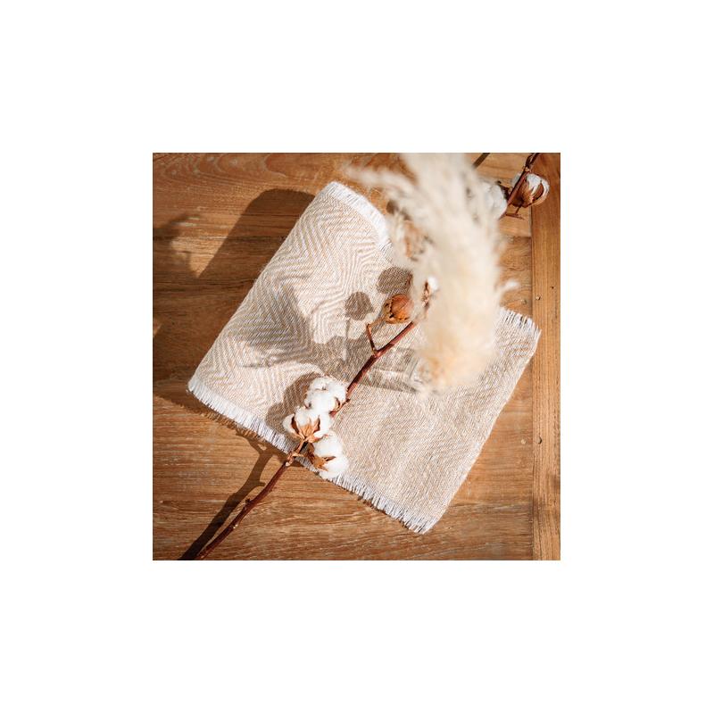 CHEMIN DE TABLE CHEVRONS JUTE TISSE 30CMX5M