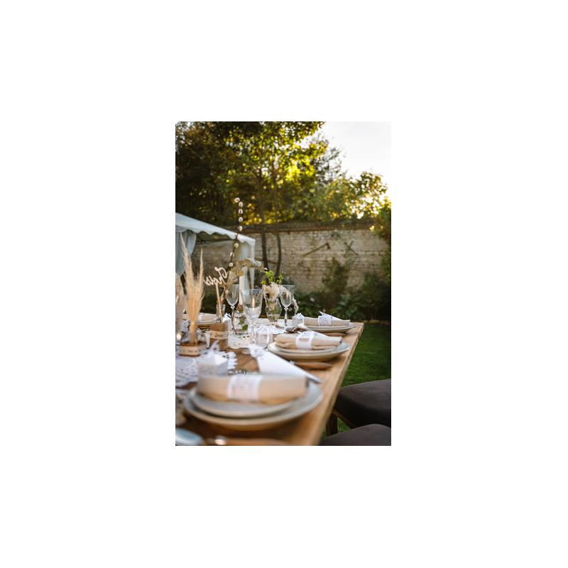 CHEMIN DE TABLE JUTE CENTRE EN DENTELLE 28CMX3M