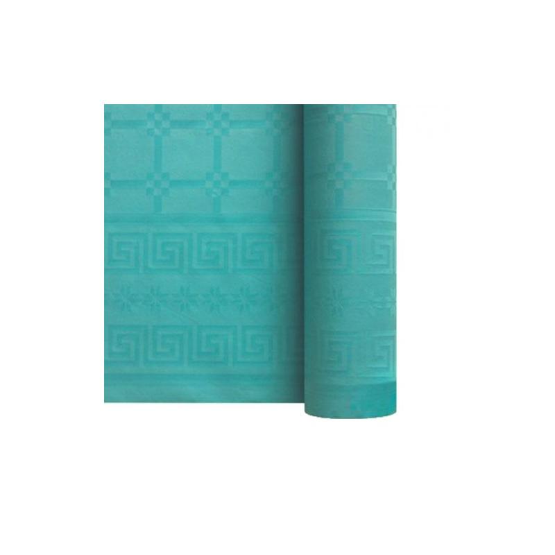 Rouleau Nappe Damassé 25M Turquoise