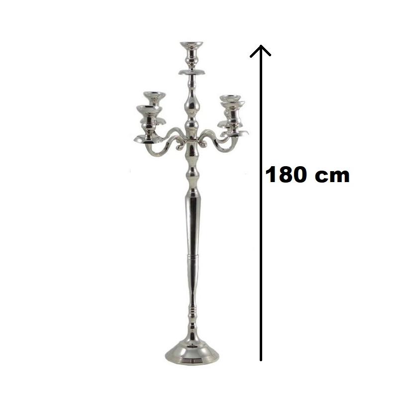 Chandelier 5 branches Argent 180cm GEANT