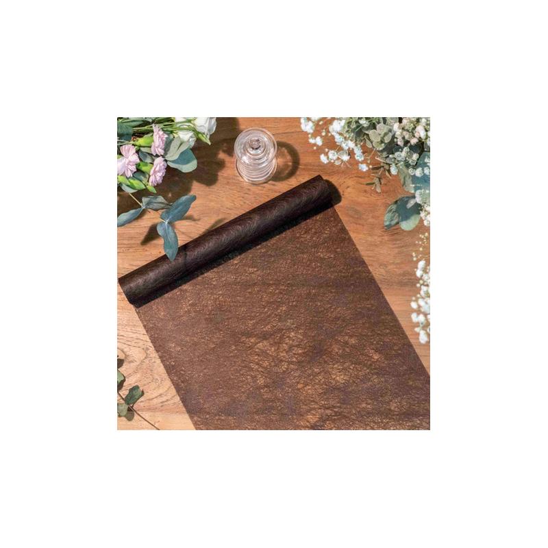 Chemin de table Intissé Luxe Chocolat 30CMX5M