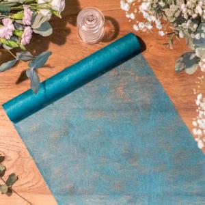 Chemin de table Intissé Luxe Emeraude 30CMX5M