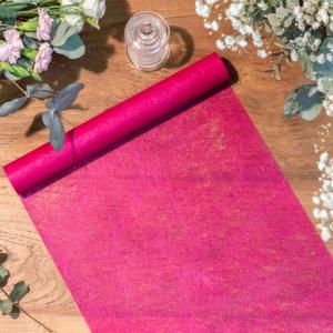 Chemin de table Intissé Luxe Fuschia 30CMX5M