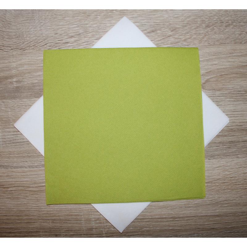 50 Serviettes Intissées VERT ANIS / CHARTREUSE (taille 40x40cm) 