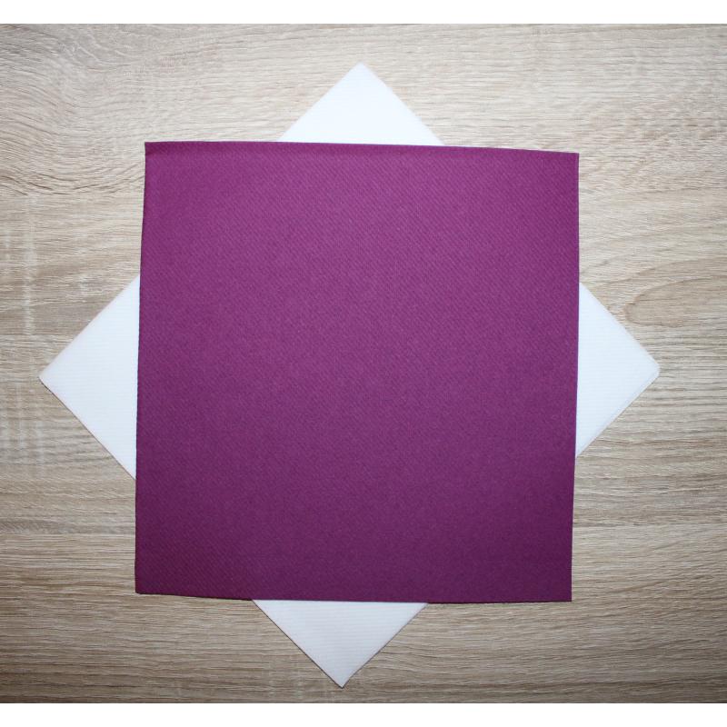 50 Serviettes Intissées PRUNE / FIGUE (taille 40x40cm) 