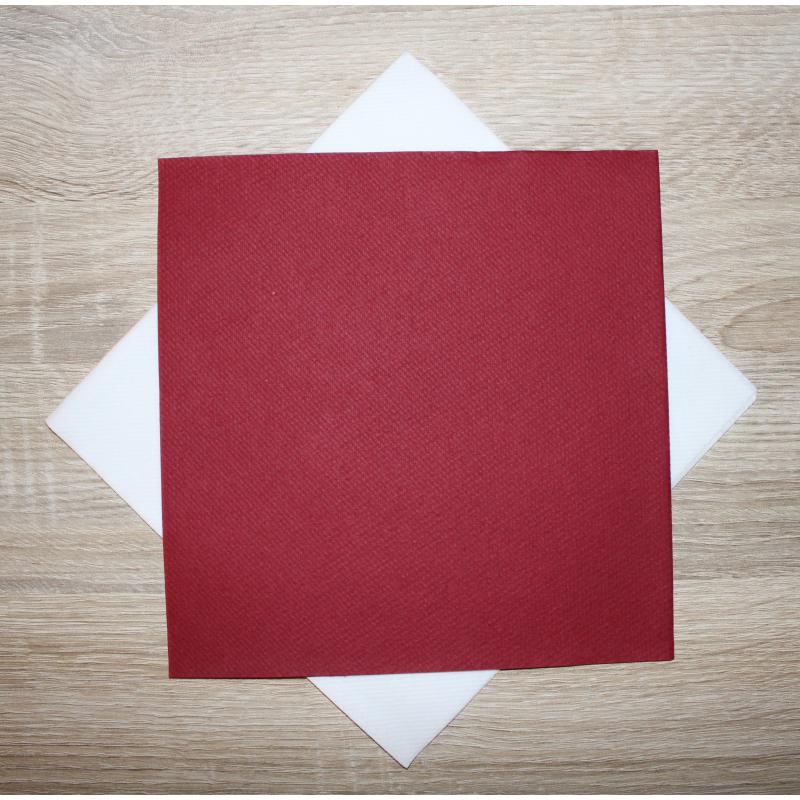 50 Serviettes Intissées BORDEAUX (taille 40x40cm) 