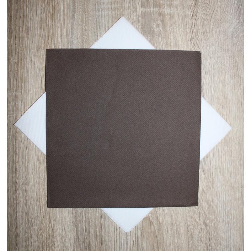 50 Serviettes Intissées MARRON/CHOCOLAT (taille 40x40cm) 