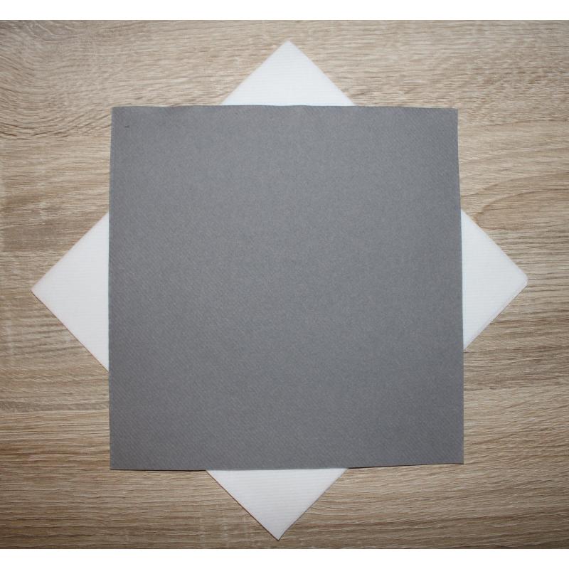 50 Serviettes Intissées GRIS (taille 40x40cm) 