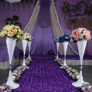 Vase Haut 70cm Blanc et Argenté