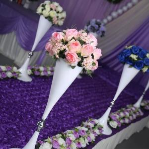 Vase Haut 70cm Blanc et Argenté