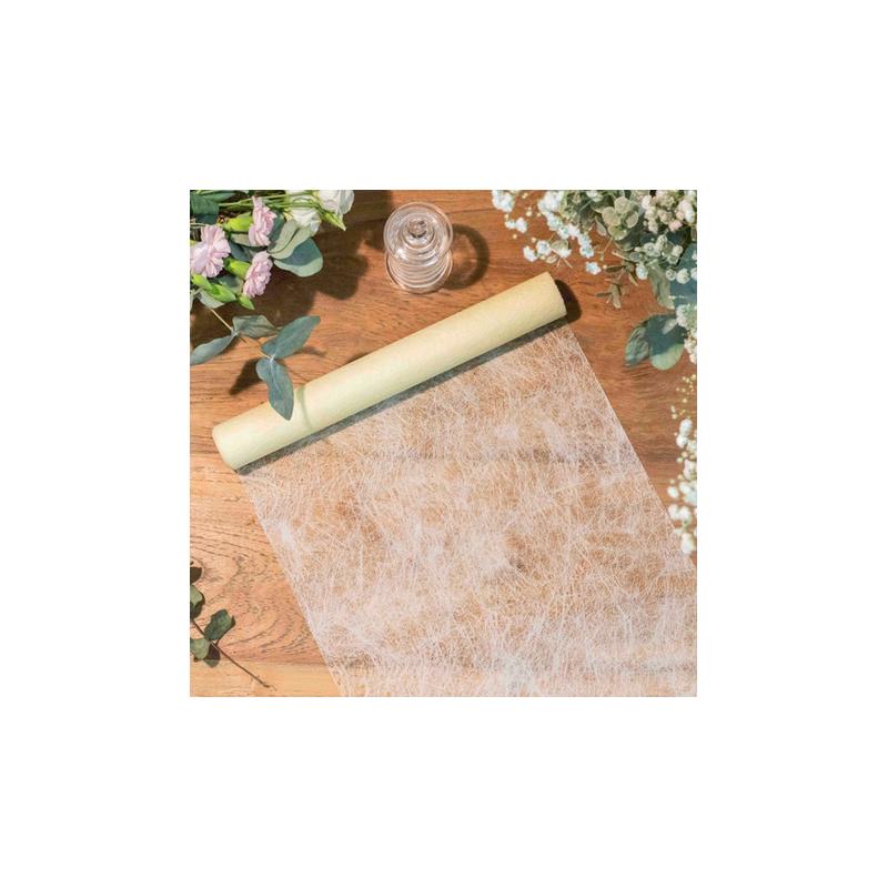 Chemin de table Intissé Luxe Ivoire 30CMX5M