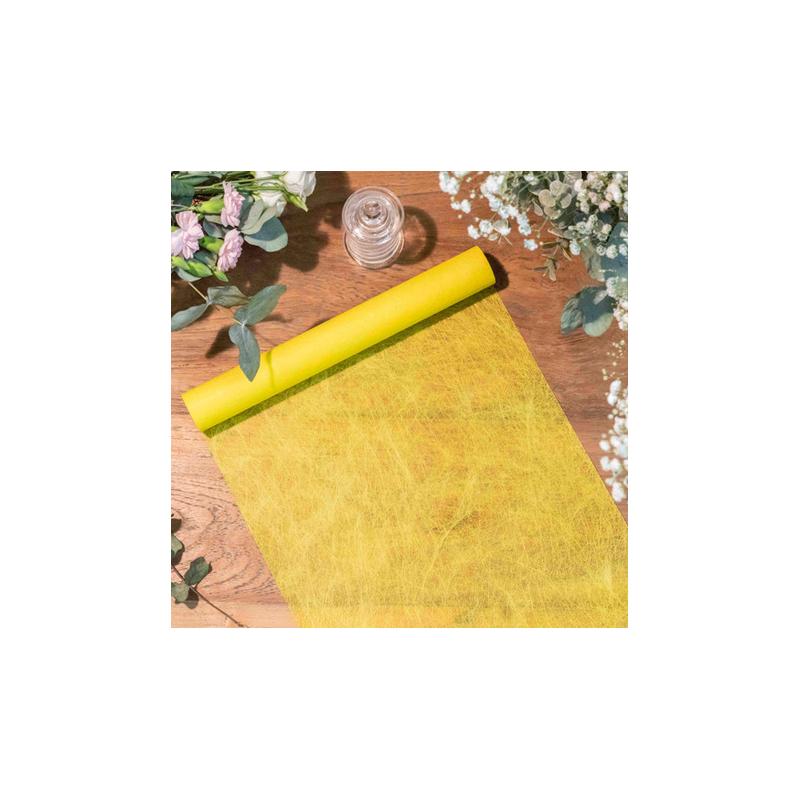 Chemin de table Intissé Luxe Jaune  30CMX5M