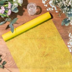 Chemin de table Intissé Luxe Jaune  30CMX5M