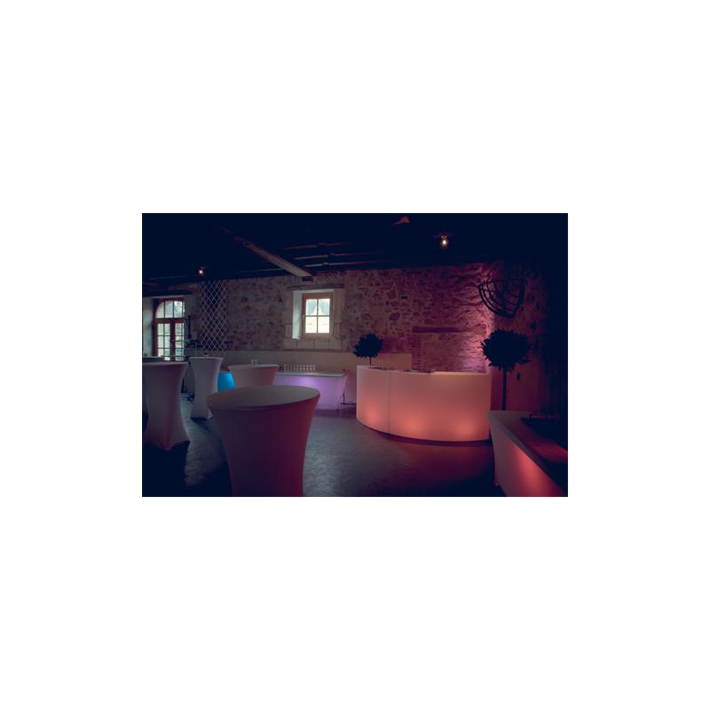 Bar lumineux transparent à LED 120cm arrondi (1 bloc)