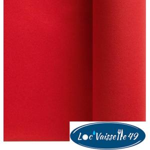 Rouleau Nappe Intissé 10M Rouge "Papier doux et épais"