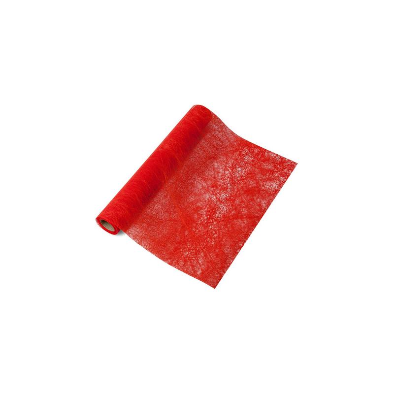 Chemin de table Intissé Luxe Rouge 30CMX5M