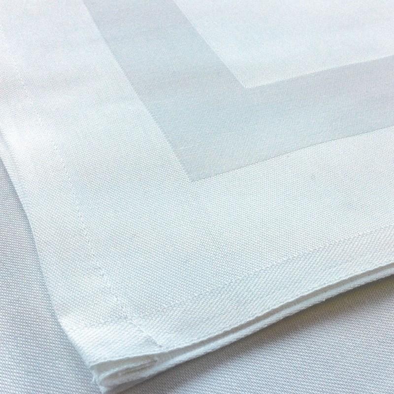 Serviette de table blanche 55x55cm 100% coton Coin Capuchon - 2nd Main