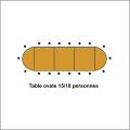 Table d'honneur Ovale Bois 15/18 Places