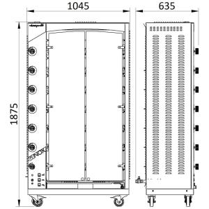 Rotissoire à gaz 8 broches pour 40 poulets