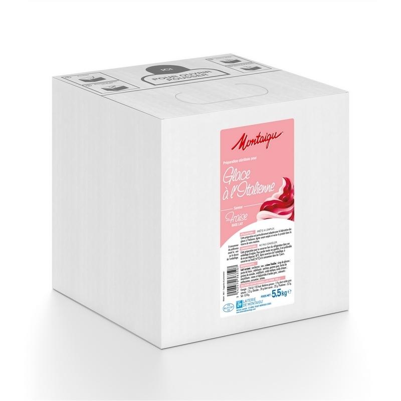 Mix de 5kg5 Montaigu pour Glace à l'italienne (Fraise lait)