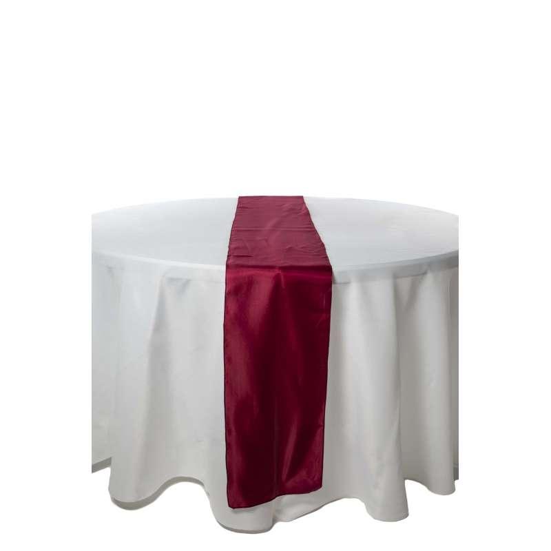 Chemin de table bordeaux satin