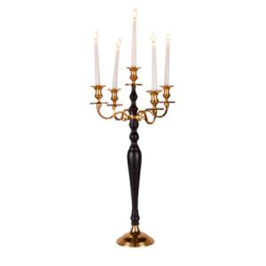 Chandelier 5 branches noir et OR 78 cm