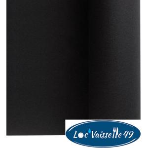Rouleau Nappe Intissé 25M Noir/Ébène "Papier doux et épais"