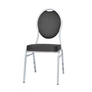 Chaise banquet/Conférence Confort Argent - Tissus noir (Classé M2)