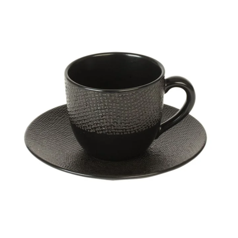 Paire Tasse/Sous Tasse Vesuvio Black 12cl