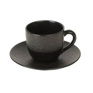 Paire Tasse/Sous Tasse Vesuvio Black 12cl