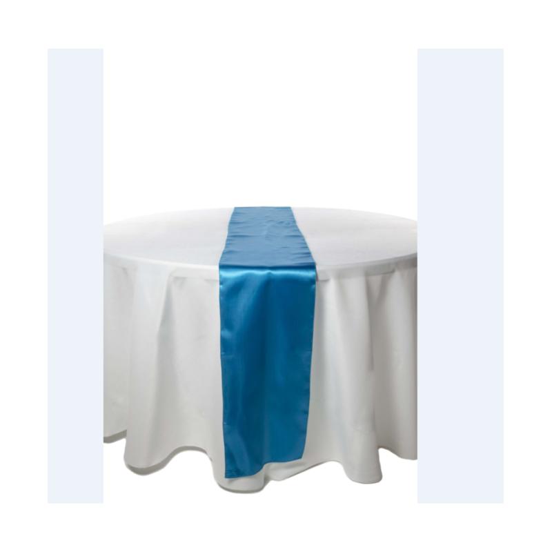 Chemin de table Bleu Turquoise satin