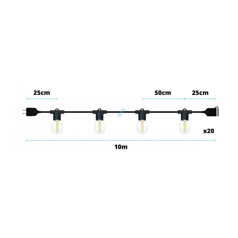 Guirlande Guinguette 10m LED (20x1.5w)