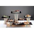Support buffet PRESTIGE 6 pieces en inox argent - Cocktail (Plateaux non compris)