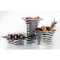 Support buffet PRESTIGE 6 pieces en inox argent - Cocktail (Plateaux non compris)