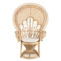 Fauteuil Emmanuelle - Style Bohème avec Coussin Assorti en Rotin Clair
