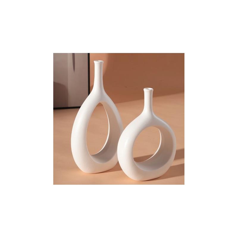 Vase Céramique Donut Blanc STOCKHOLM