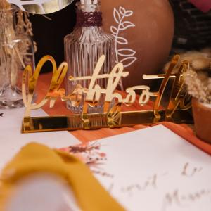 Deco Photobooth en Plexi Or 8 x 19.5 cm Sur Socle