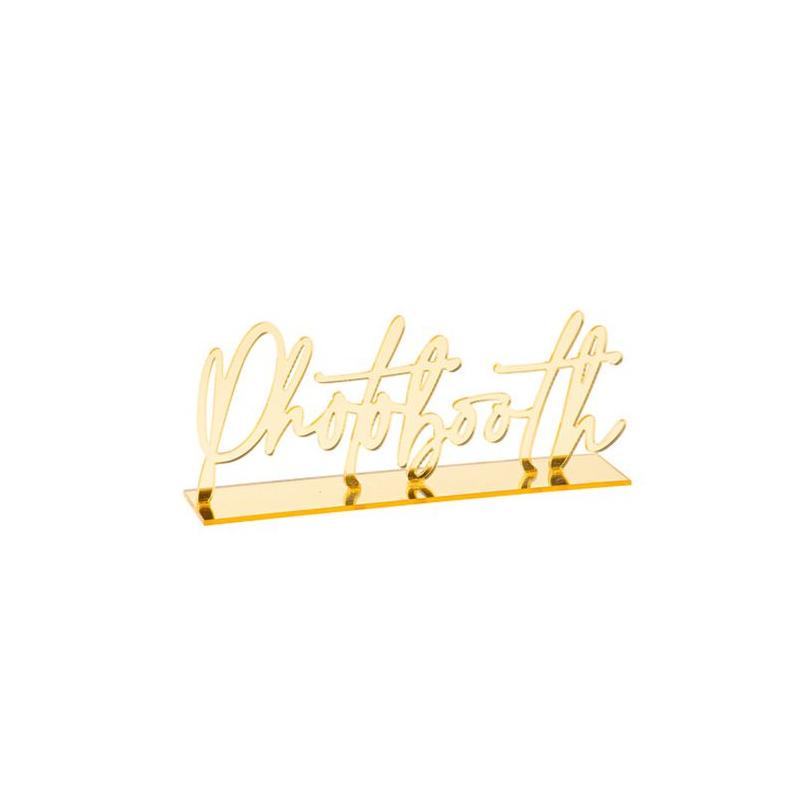 Deco Photobooth en Plexi Or 8 x 19.5 cm Sur Socle