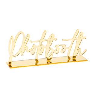 Deco Photobooth en Plexi Or 8 x 19.5 cm Sur Socle