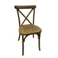 Chaise dos croisé / Bistrot CHAMPÊTRE Bois Vieilli Premium