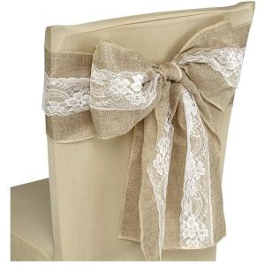 Noeud en Toile de Jute avec Dentelle