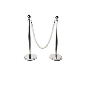 Poteau / Potelet à Cordon Argenté (hauteur 1m) Cordon NON fournis