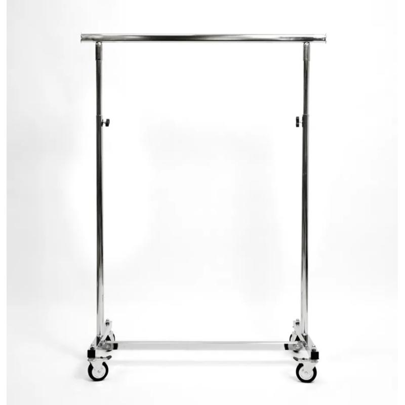 Portant droit pliant L100cm - hauteur réglable de 118 à 190cm – chromé