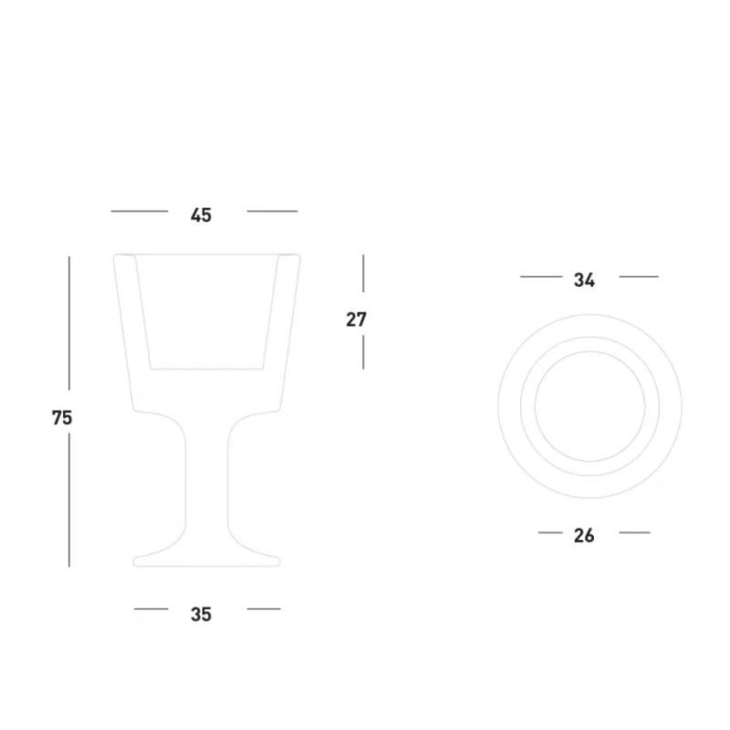 Seau à glace LED sur pied Ø45cm et H75cm
