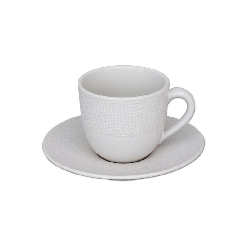 Paire Tasse/Sous Tasse Vesuvio White 12cl