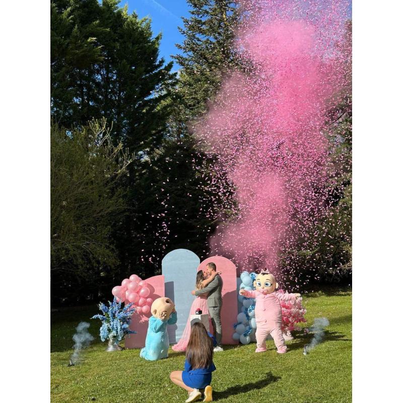 Canon à Confetti/poudre 4 lanceurs - Pour Gender Reveal / Baby Shower ( Poudre/Confetti non inclus)