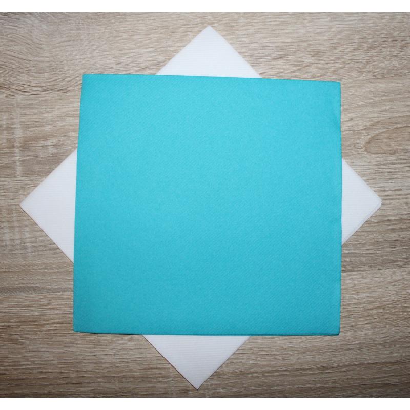 50 Serviettes Ouate TURQUOISE 38x38cm