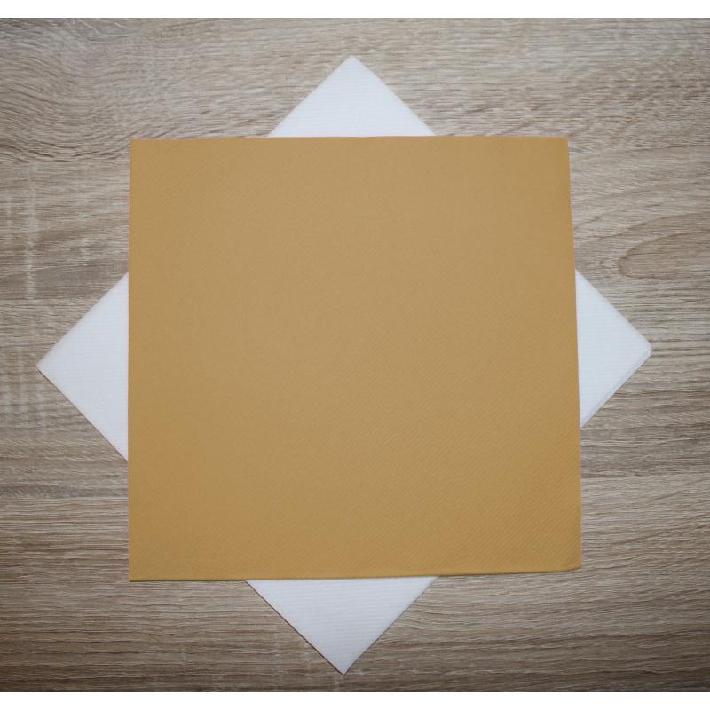 50 Serviettes Intissées CARAMEL (taille 40x40cm)